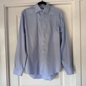 Lorenzo Uomo The Perfect Blue Shirt - Size 15 1/2 - Blue